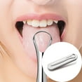 thumbnail image 3 of Biplut Tongue Brush Excellent Fit Ergonomics Handle 3 Types Stainless Steel Tongue Scraper Metal Cleaner for Home Use (Rose Gold,Single pack), 3 of 13