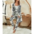 thumbnail image 4 of Eternatastic Women's 3 Piece Knit Lounge Set Pajama Long Sleeve Cardigan Sleeveless Top Pants Sweatsuit Pjs Sets, 4 of 6
