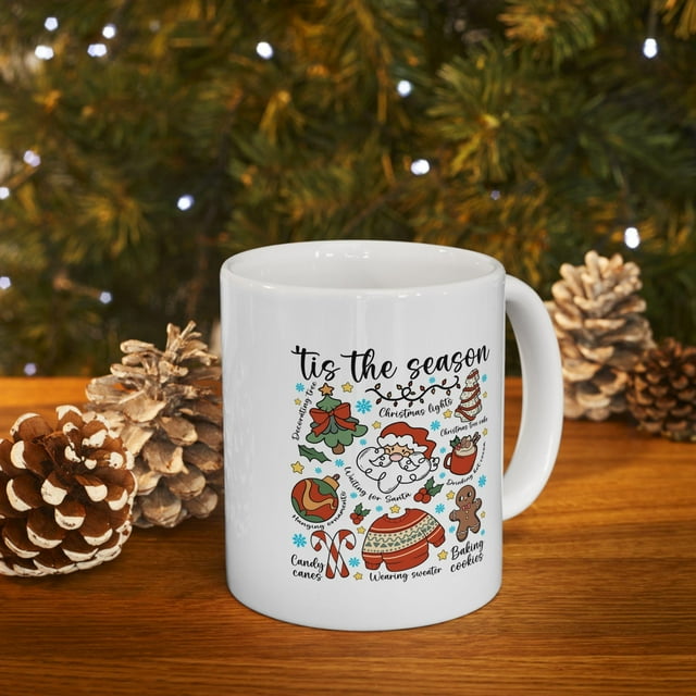 Festive Ceramic Christmas Mug: Holiday Drinkware, Seasonal Gift