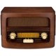 thumbnail image 4 of ClearClick Radio AM/FM clásica estilo retro vintage con Bluetooth, entrada auxiliar y USB - Exterior de madera hecho a mano marrón oscuro, 4 of 5