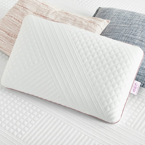 nue by Novaform Gel Memory Foam Pillow, Queen Size, Cool Comfort, White