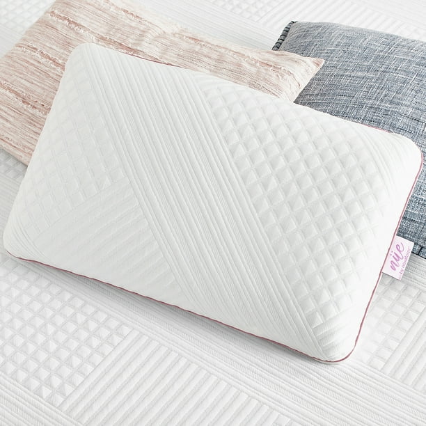 nue by Novaform Gel Memory Foam Pillow, Queen Size, Cool Comfort, White