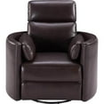 thumbnail image 3 of Rosebery Kids Leather Power Cordless Swivel Glider Recliner in Brown, 3 of 8
