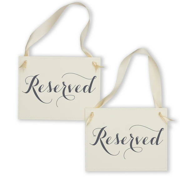 Ritzy Rose 2 Reserved Signs | Wedding Chair Decor for Family at Wedding Ceremony, Conference or Event