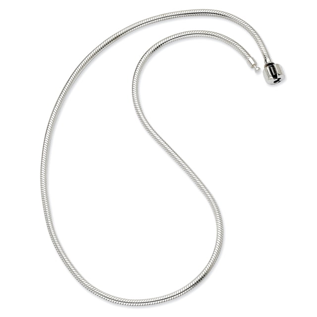 Sterling Silver Reflections Hinged Clasp Bead Necklace 18 Inch
