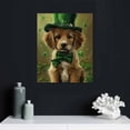 thumbnail image 5 of Nawypu  Bathroom Decor St Patricks Day Golden Retriever Canvas Wall Art Pictures Farmhouse Bathroom Animals Wall Decor Painting for Bathroom Toilet Artwork, 5 of 5