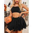 thumbnail image 3 of Avidlove Flowy Mini Skirt for Women Black Ruffle Skater Skirts Casual High Waist Flared Short Lingerie Skirt, 3 of 5