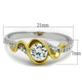 thumbnail image 2 of TS475 - Reverse Two-Tone 925 Sterling Silver Ring with AAA Grade CZ in Clear, 2 of 5