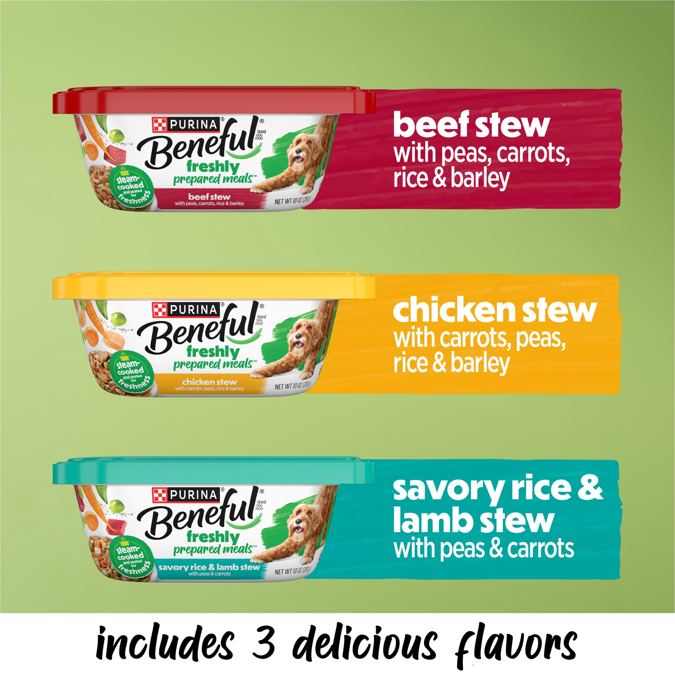 Purina Beneful Dog Food Freshly Prepared Meals Variety packWet Dog Food with Gravy, 10 oz.