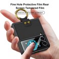thumbnail image 3 of SaniMore Case for Samsung Galaxy Z Flip 3, with Ring Holder Kickstand 180° Folding Ultra-Thin PU Leather [Comes with Rear Screen Tempered Film] Shockproof Shell for Galaxy Z Flip 3, Black, 3 of 8