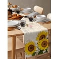 thumbnail image 2 of Table Runner Dresser Scarf 13 x 48 Inch Sunflower Countryside Flower Vintage Letter Background Table Runners Non-Slip Heat Kitchen Dining Table Decor for Indoor Outdoor Home Party Decoration, 2 of 7