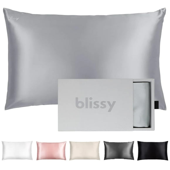 Blissy Silk Pillowcase - 100% Pure Mulberry Silk - 22 Momme 6A High-Grade Fibers - Satin Pillow Cover For Hair & Skin - Regular, Queen & King With Hidden Zipper