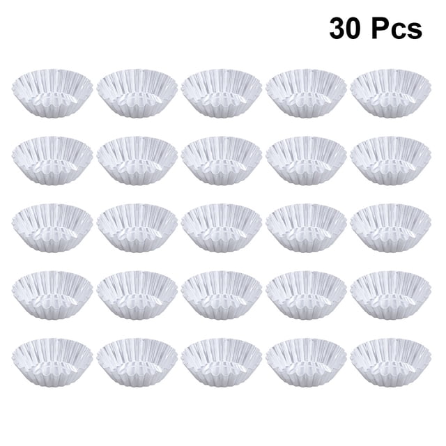 FOMIYES 30Ud Para Cupcakes Y Muffins De Aleación De Aluminio Con Revestimiento Antiadherente Plata