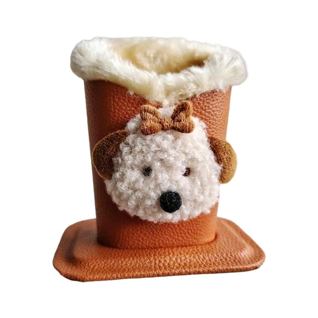 Estuche para gafas con forro de felpa, organizador de gafas para dormitorio, escritorio, sala de estar u oficina. Un regalo adorable, versátil y cachorro marrón