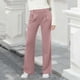 thumbnail image 2 of Amzcrzy Pantalones Vestir Mujer Color Liso S-2XL - Cintura Alta Elástica, Pliegues Frontales, Sin Cremallera, Bolsillos, Para Trabajo Rosa, 2 of 5