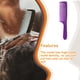 thumbnail image 4 of Guardurnaity Peine de dientes cerrados, cepillo de estilismo DIY, peine curvo reutilizable, accesorios de barbero, herramienta de peluquería, mango Cuidado del cabello Violeta, 4 of 6