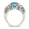 thumbnail image 2 of Sterling Silver w/14k Blue Topaz Ring, 2 of 3