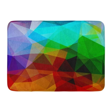 GODPOK Block Abstract Geometric Shapes Colorful Mosaic Pattern 10 Red Green Purple Blue Colors Autumn Copy Rug Doormat Bath Mat 23.6x15.7 inch