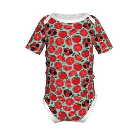 

Yiaed Cute Tomato Print Infant Climbing Short Sleeve Onesie One-Piece Baby Bodysuit Clothes 0-12 Months -18 Months