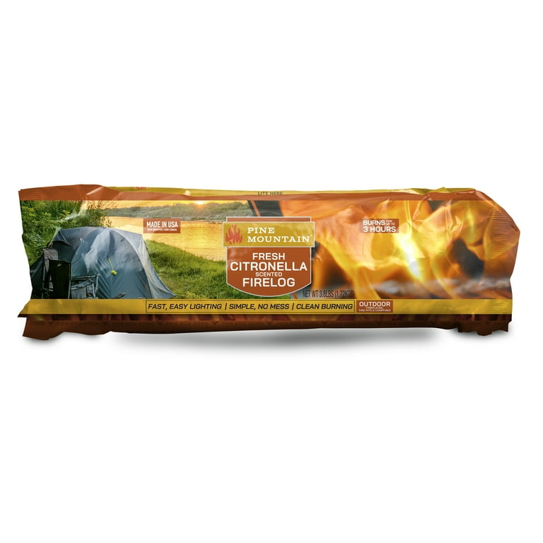 PINE MOUNTAIN Citronella Scented Firelog for Firepits and