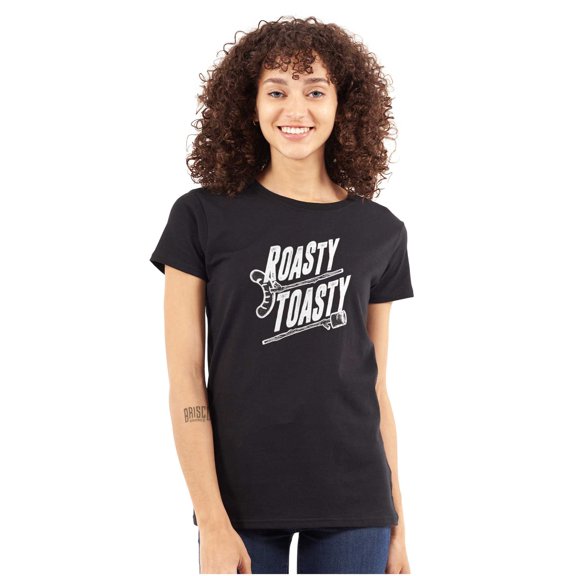 Roasty Toasty Outdoor Camping Nature Womens Slim Fit Graphic Tee Brisco Brands M