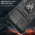 thumbnail image 2 of Motorola Moto G Play 4G 2024 Case with Lens Protection,Ring Holder Cover with Camera Cover & Kickstand Military Grade Shockproof Heavy Duty Protective Support Magnetic Car Mount Holder,Black, 2 of 7