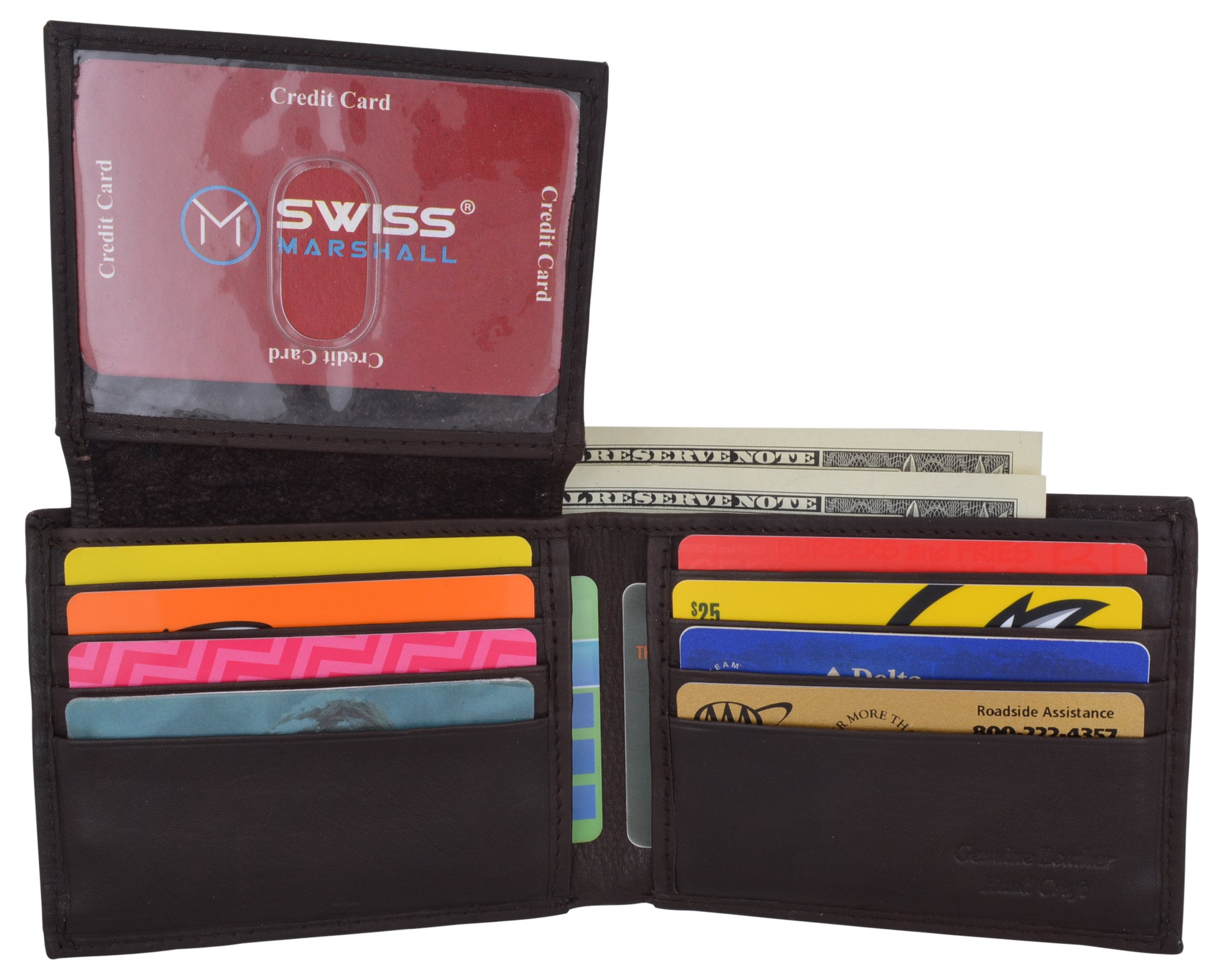 Swiss Marshall RFID Premium Leather Men's Bifold Flap ID Card Holder ...