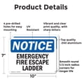 thumbnail image 2 of (2 Pack) Emergency Fire Escape Ladder OSHA Notice Sign 10 Inch X 7 Inch Indoor / Outdoor Rust-Free Aluminum Metal Signs for Workplace, Workshop, and Construction Site, Made in the USA, 2 of 8