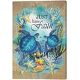 thumbnail image 2 of HFDF Sea Turtle Wall Art Ocean Turtle Pictures Wall Decor Turtle Just Have Faith Inspirational Quotes Canvas Painting Print Artworks Decoration for Living Room Bathroom Kitchen 16x20inch Framed, 2 of 6