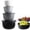 Black, variant on HONGLIN Plastic Mixing Bowls with Lids, 4 Pack Nesting Bowls for Food Prep, Colorful Kitchen Bowl Set with Airtight Covers, White