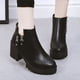 thumbnail image 3 of NECHOLOGY Botas Mujer Adulto Femenino Zapatos Botines para mujer Botas de tacón grueso clásicas a la moda para otoño e invierno, botines de tacón con cremallera lateral para mujer (Black, 7.5), 3 of 7