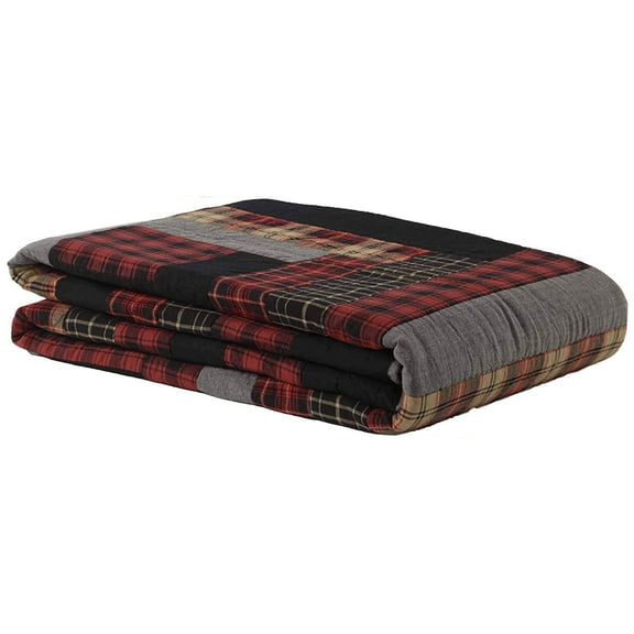 VHC Brands Cumberland Patchwork Cotton Farmhouse Quilted Throw Blanket