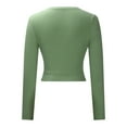 thumbnail image 4 of gakvbuo Sweaters For Women Fall Fashion 2022 Pullover Sweatshirts Womens Fashion Solid Color Long Sleeves Blouse Round Neck Casual Slim Fit Kink Tops, 4 of 7