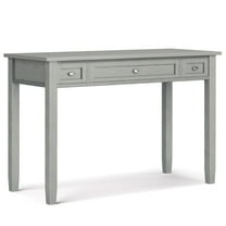 Simpli Home Warm Shaker SOLID WOOD Transitional 48 inch Wide Writing Office Desk in Fog Grey