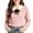 Pink, variant on Girls Sweater Peter Pan Collar Bow Tie Cable Knit Long Sleeve School Casual Winter Pullover Black Size 2T