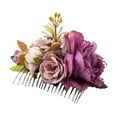 thumbnail image 4 of XASZHN Flower Metal Hair Side Combs Slide Clips Floral Bows Barrettes Purple_008 One Size, 4 of 5