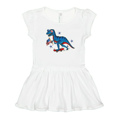 

Inktastic USA Patriotic Dinosaur 4th of July Gift Toddler Girl Dress