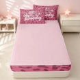 thumbnail image 4 of Erosebridal Pink Cow Print Zipper Twin Comforter Sets with Fitted Sheet and 2 Pillowcases for Girls, Cowgirl Hat Zipper Bedding Set, Pink Reversible, 4 of 7