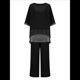 thumbnail image 3 of Conjunto de 2 Piezas para Mujer, Top Brillante, Pantalones Anchos, Traje Informal de Cuello Redondo con Lentejuelas. Negro XL, 3 of 8