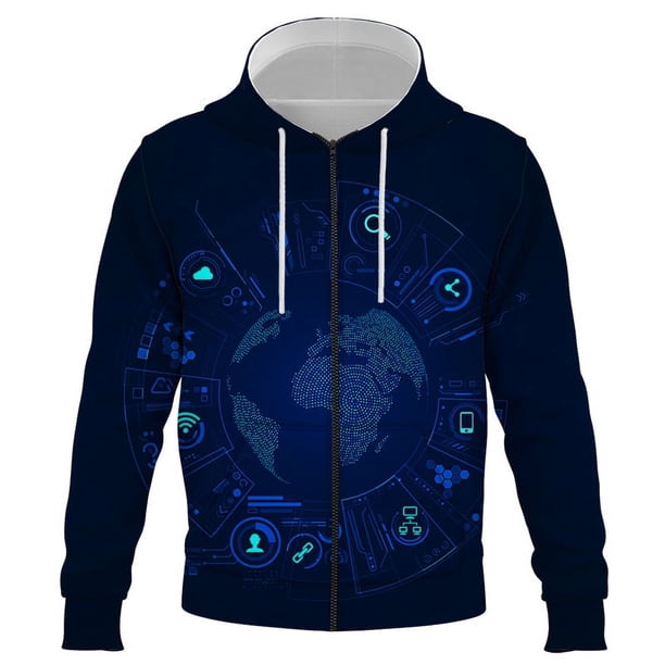 Sudadera con capucha con cremallera y estampado 3D de imagen inteligente de IA para hombres, mujeres y niños, sudaderas geniales, jersey de moda, camisetas de manga larga para uso diario.