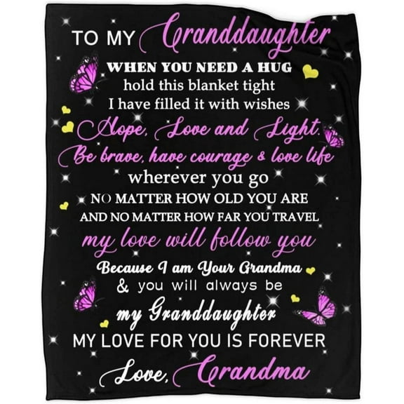 to My Granddaughter Blanket from Grandmom Throw Blankets Throws for Christmas Birthday Gifts 50X60 Inch