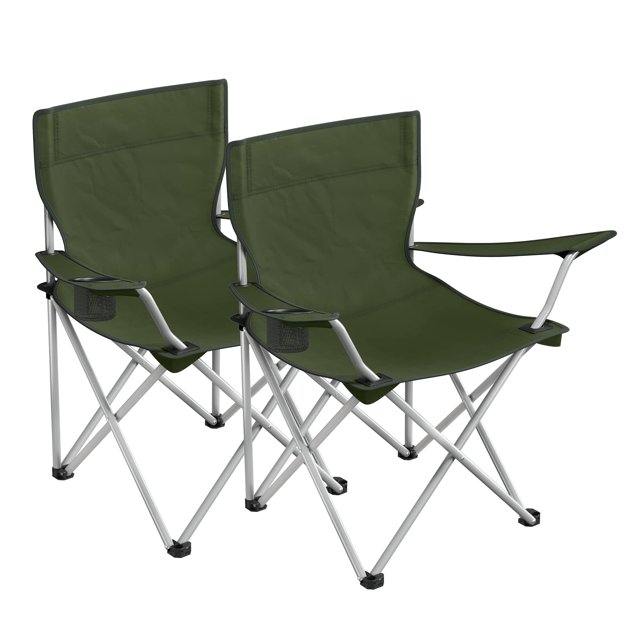 Juego de 2 sillas de camping SONGMICS, plegables, 120 kg de carga, color gris