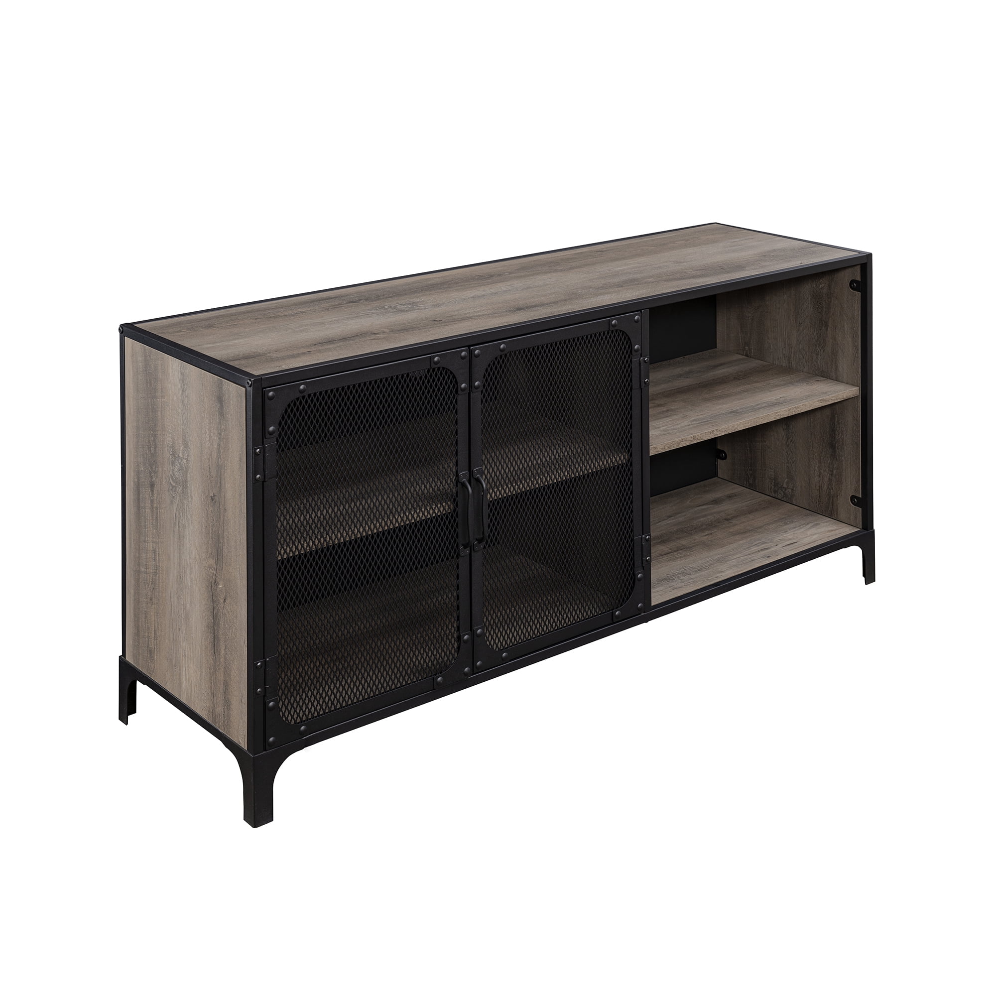 Manor Park Industrial TV Stand for TVs up to 58", Grey Wash