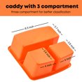 thumbnail image 3 of Plastic Classroom Storage Caddy Organizer with Handle, 6-Pack 3 Compartments, Teacher Supply Caddy for Classroom Organization, Table, Desk, Office, Craft Art Caddy - Assorted Colors, 3 of 8