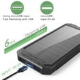 thumbnail image 2 of Solar Power Bank, Qi Portable Charger 10,000mAh External Battery Pack Type C Input Port Dual Flashlight, Compass, Solar Panel Charging, 2 of 5