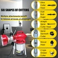 thumbnail image 2 of Portable Drain Cleaning Machine For 3/4'' - 4'' Pipe w/ 6 Cutter Heads 110V, 2 of 10