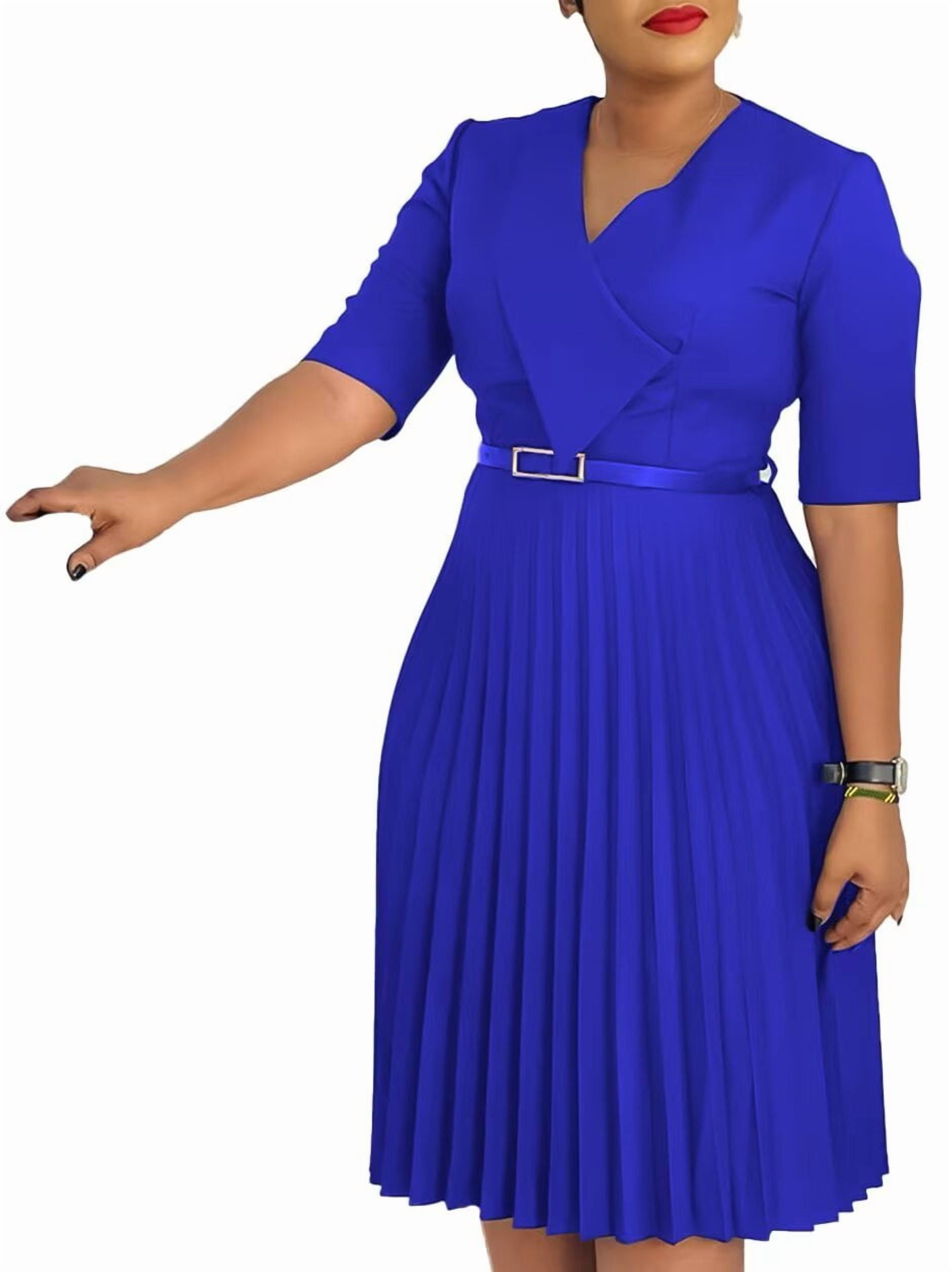 Unique Bargains Women's Sleeveless Dress Zip Up Belted Fit