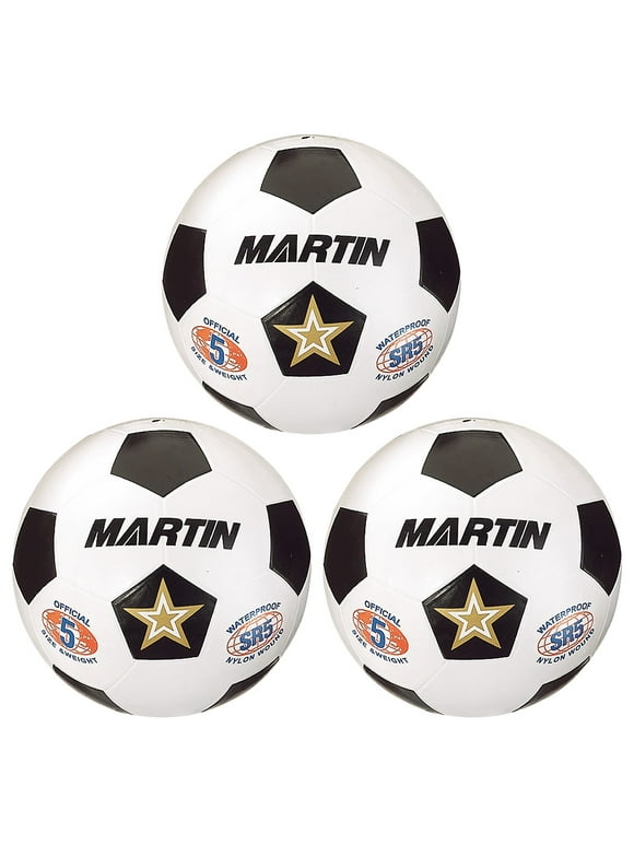 Dick Martin Sports Martin Sports Soccer Ball Size 5 White/Black Pack of 3 (MASSR5W-3)