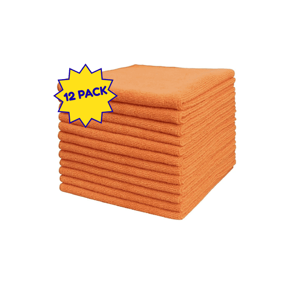 12-pack AUTOSTENA Microfiber Cleaning Cloths, 16 x 16 inches, 400 GSM