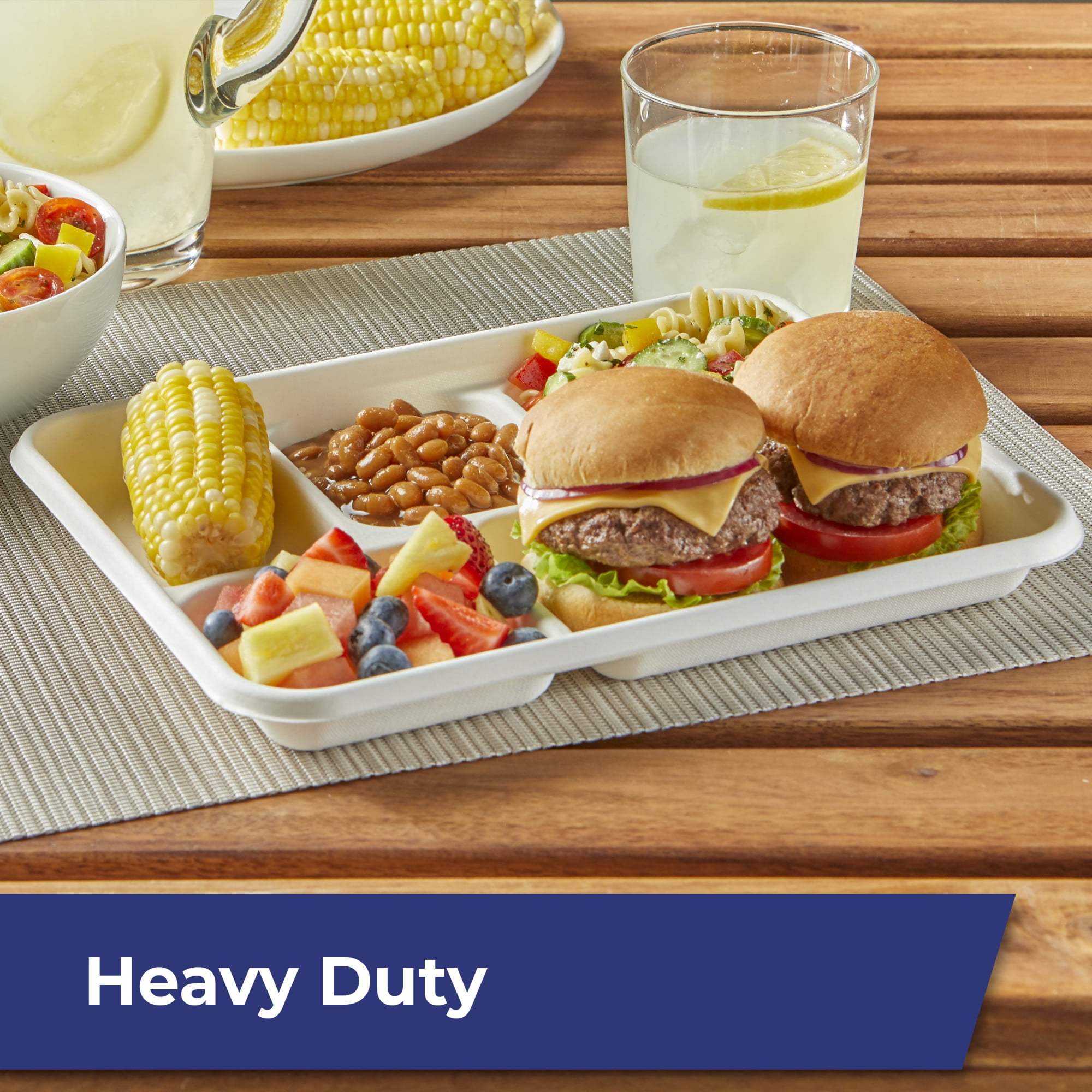 (2 pack) Hefty ECOSAVE Compostable 5-Compartment Paper Trays, 12 Count